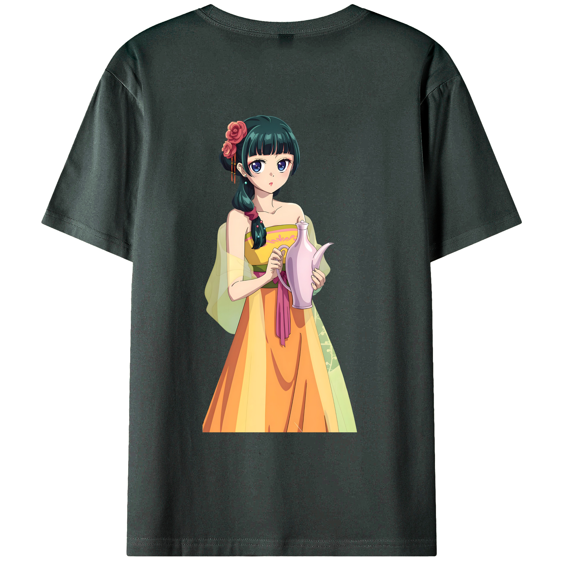（画像用） 薬屋のひとりごと The Apothecary Diaries 綿100％ メンズ半袖Tシャツ（バックプリント） 通気性